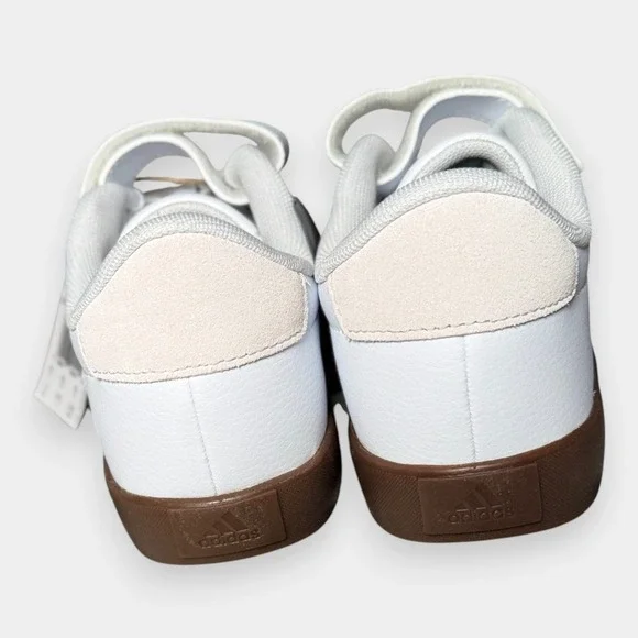 NWB Adidas VL size 3 Court 3.0‎ Kids Shoes White Black Gum Strap - Picture 7 of 13